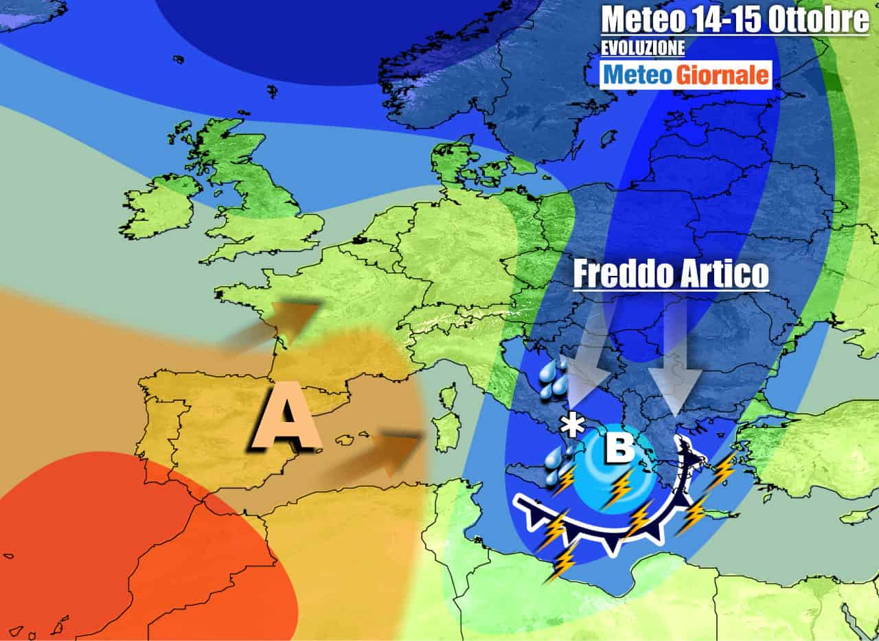 Meteo 7 Giorni. Altro ASSALTO FREDDO dall’ARTICO, con ROVESCI e NEVE