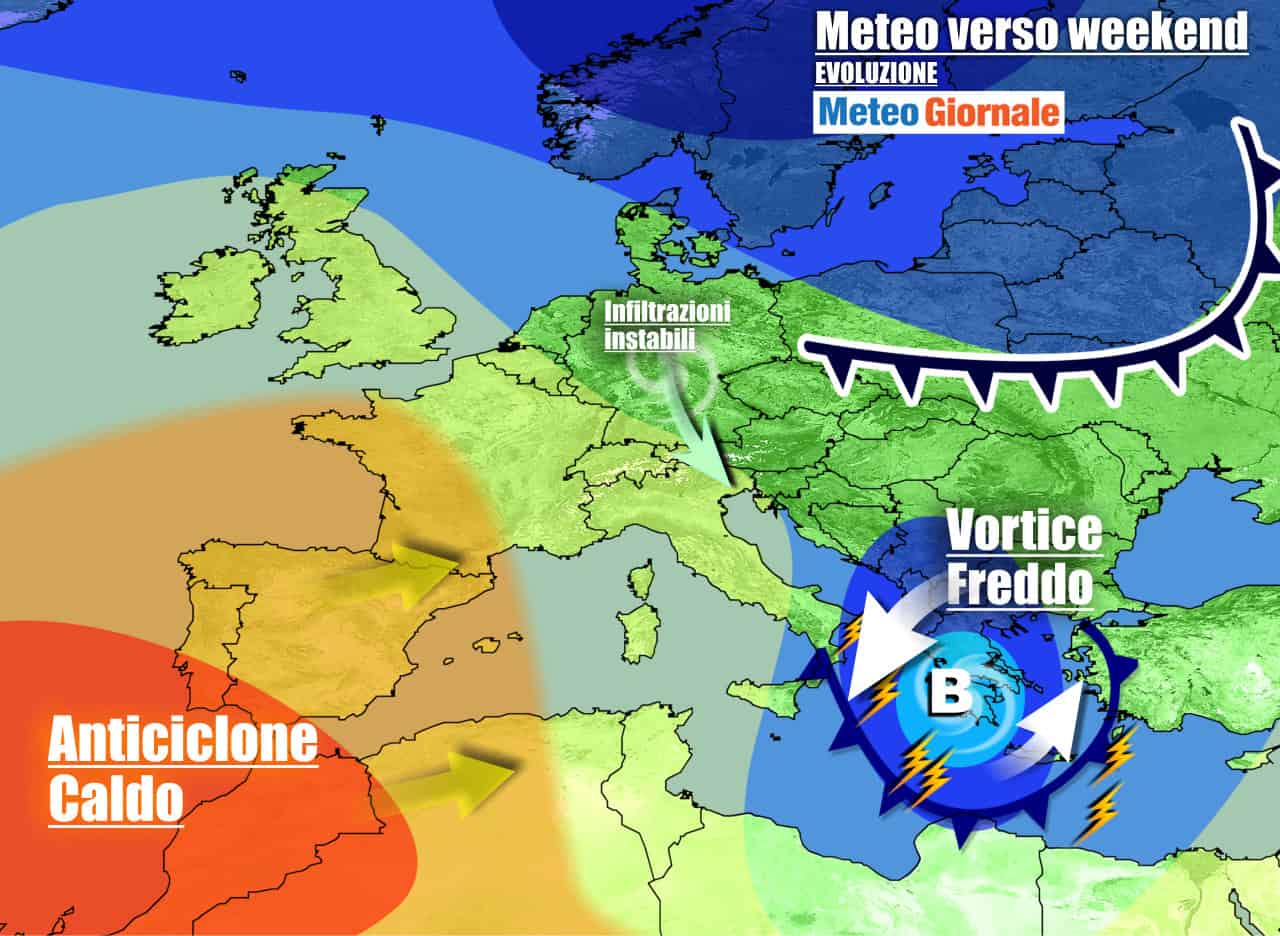 Meteo 7 Giorni. MALTEMPO con FREDDO e NEVE verso il Sud. Novità dal weekend