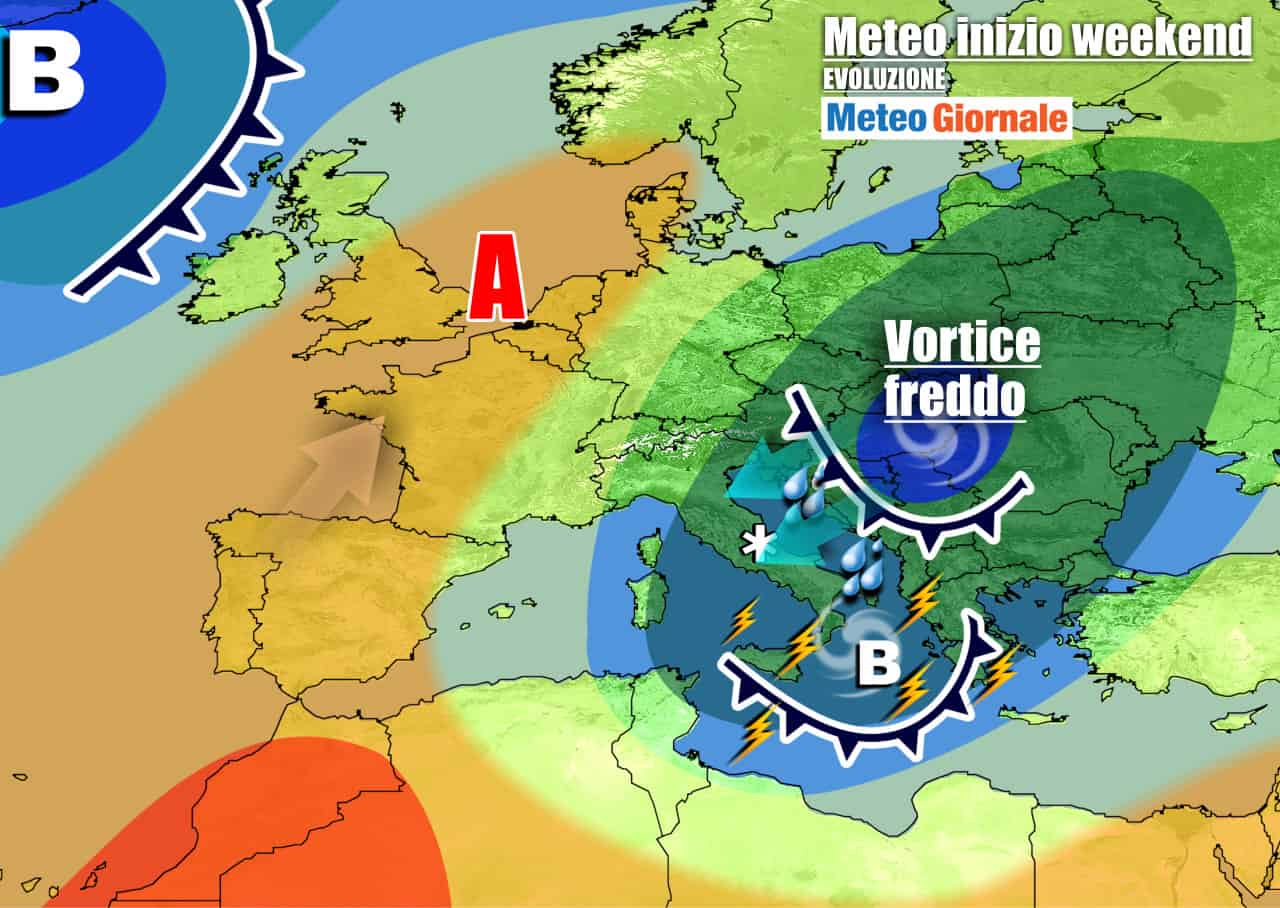 Meteo 7 Giorni. CICLONE sull’Italia con PIOGGE, TEMPORALI e NEVE sui monti