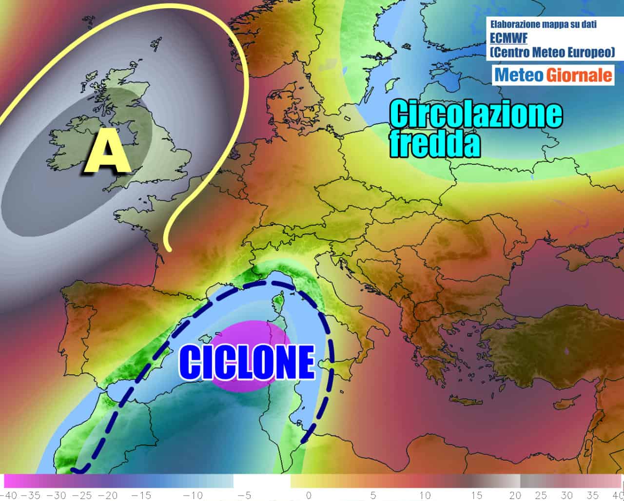 Meteo prossima settimana, CICLONE MEDITERRANEO persiste! PIOGGE e NUBIFRAGI