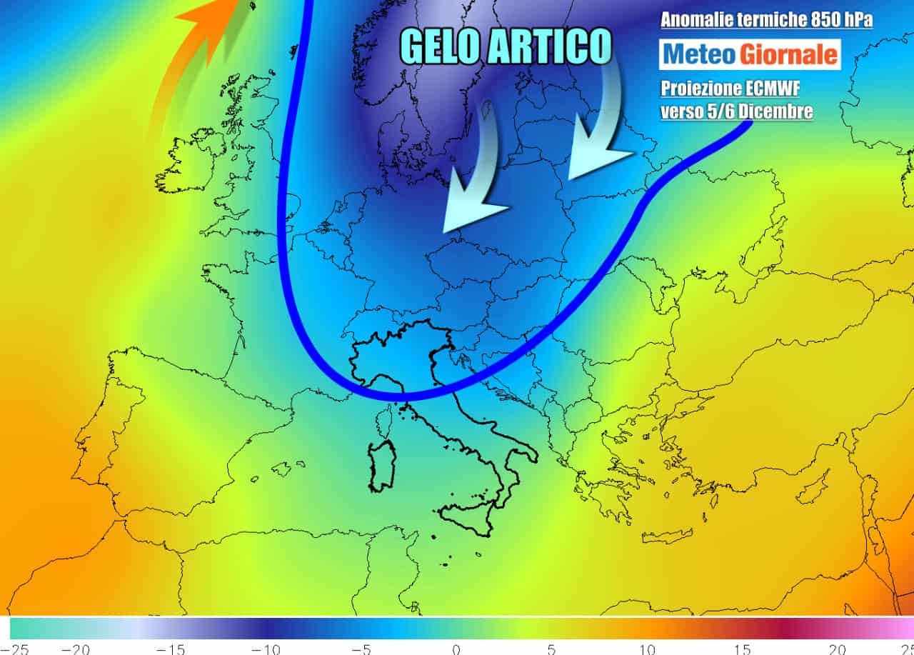 DICEMBRE con evoluzione meteo esplosiva. Dal FREDDO ARTICO al rischio di GELO RUSSO