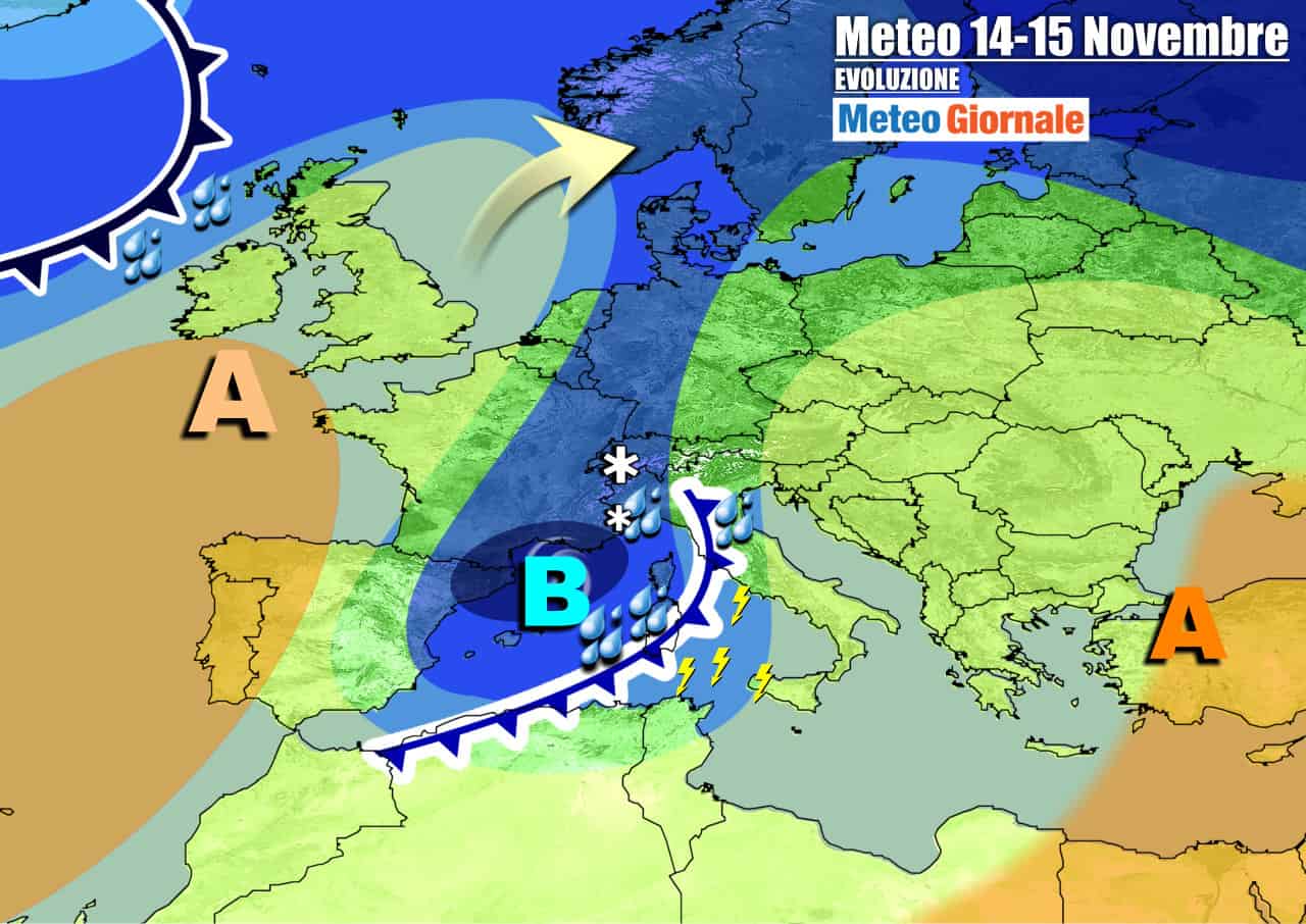 METEO 7 Giorni. VORTICE dal Nord Europa all’assalto dell’Italia nel weekend