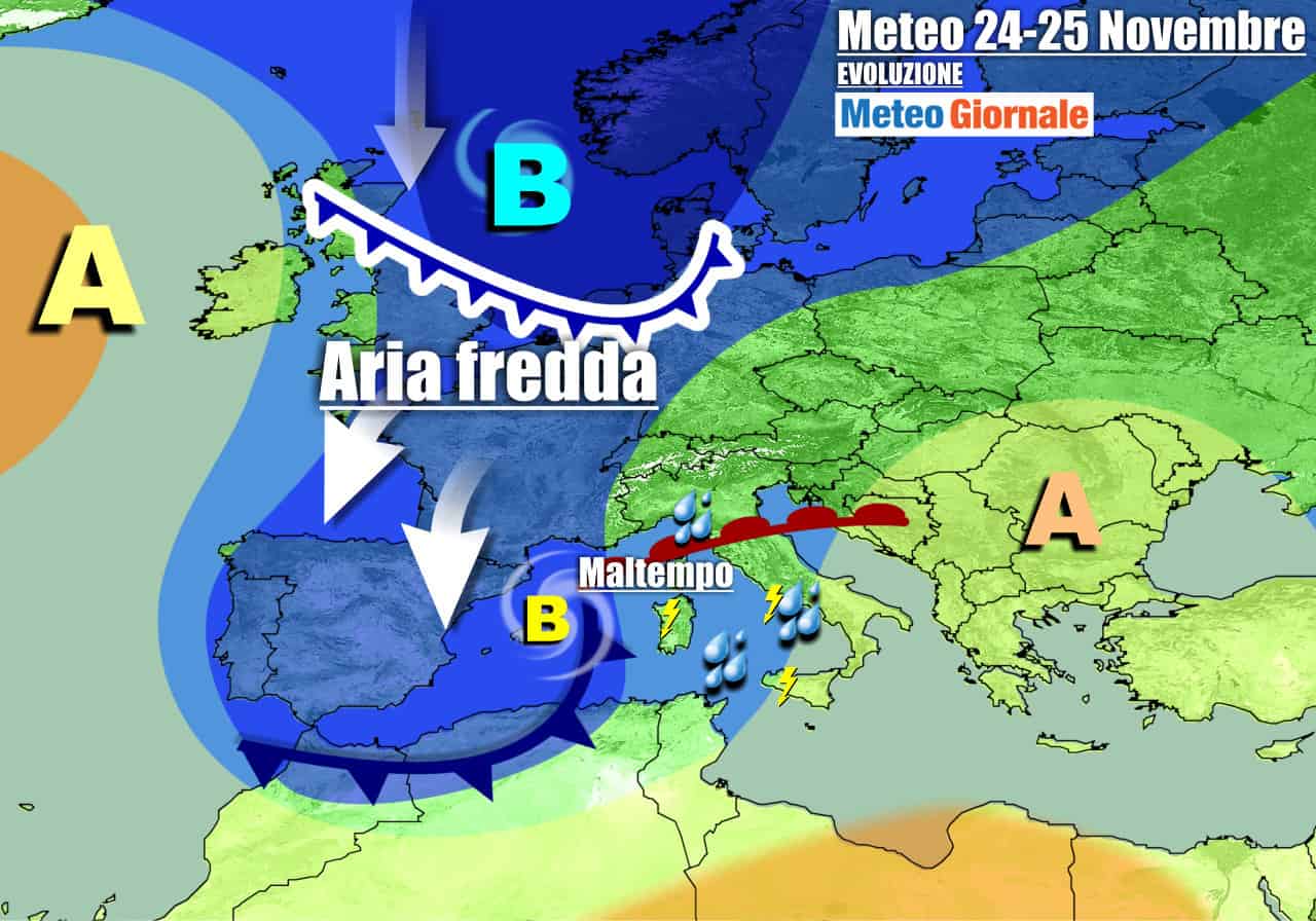 METEO sempre più invernale. Altro MALTEMPO e prima NEVE a bassa quota