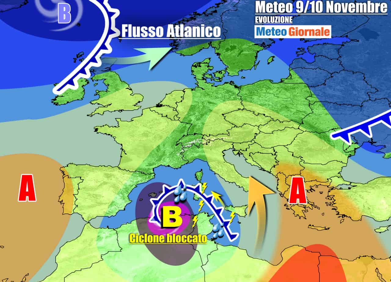 METEO nuova settimana. ITALIA tra VORTICE e ANTICICLONE. TEMPORALI a ondate