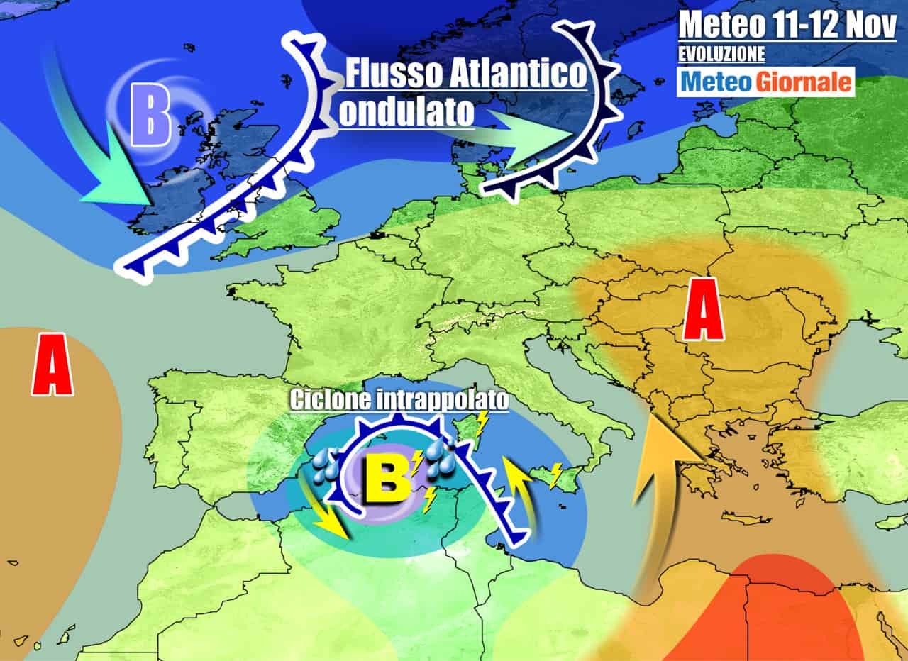 METEO Ciclone Mediterraneo intenso, ma nel Weekend in arrivo impulso freddo