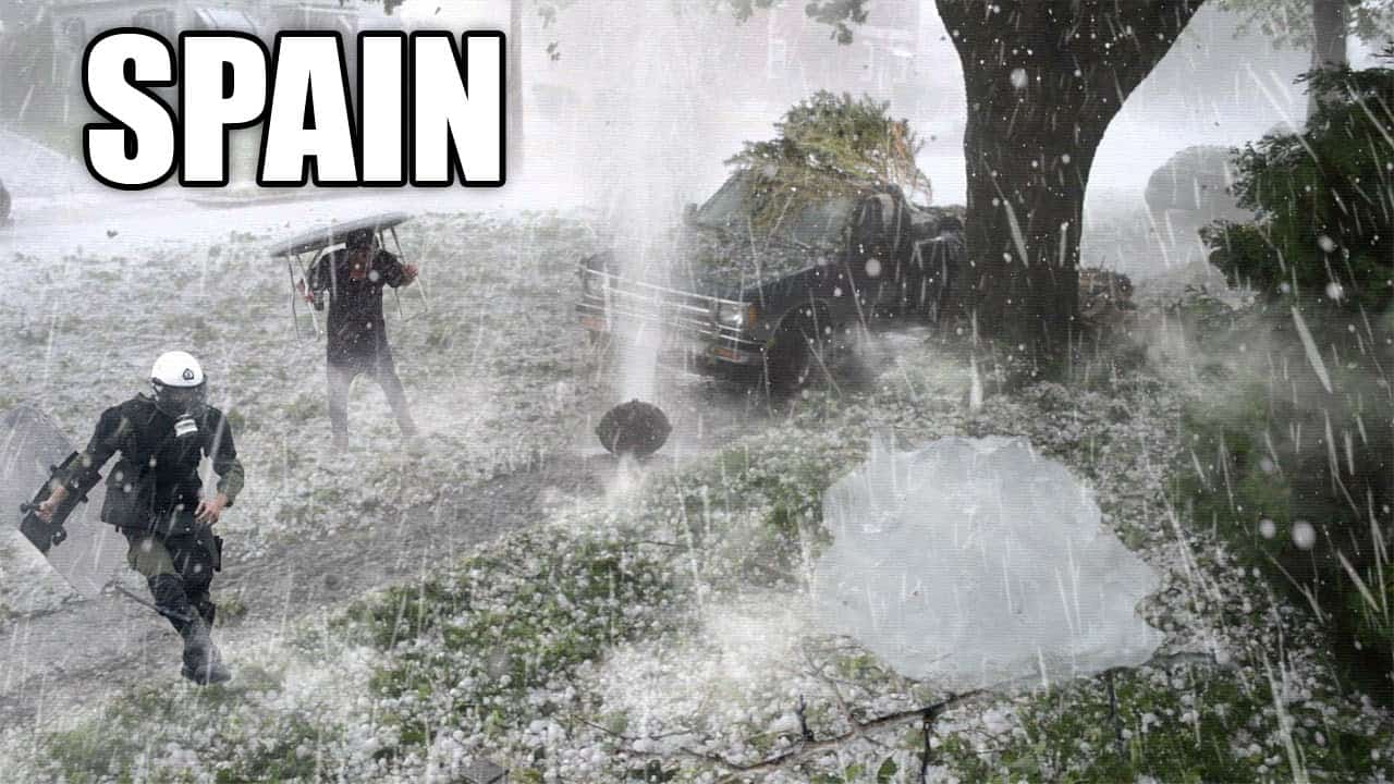 Sud della Spagna, grandine grosse dimensioni. Meteo invernale