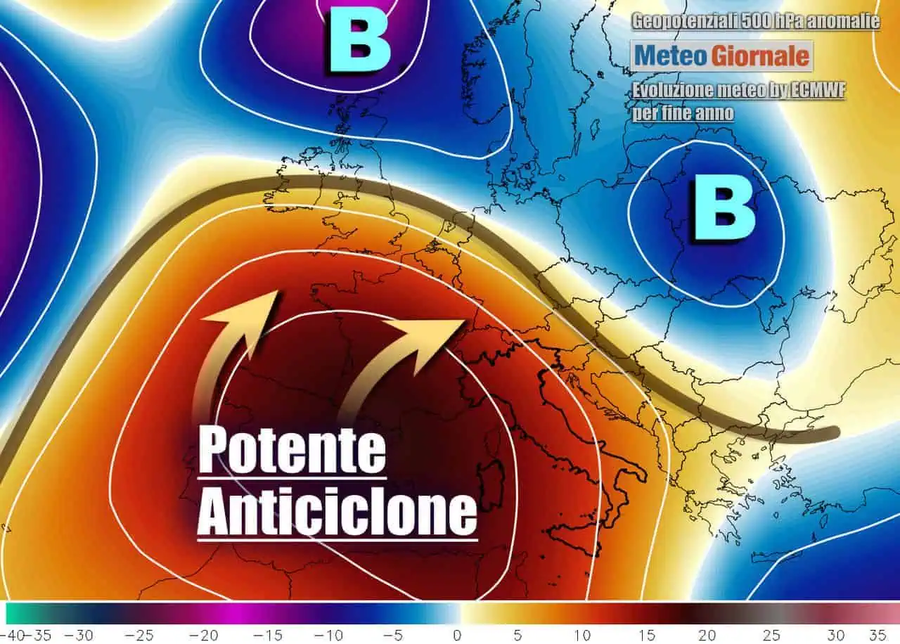 Meteo anticiclonico a cavallo dell'inizio del nuovo anno
