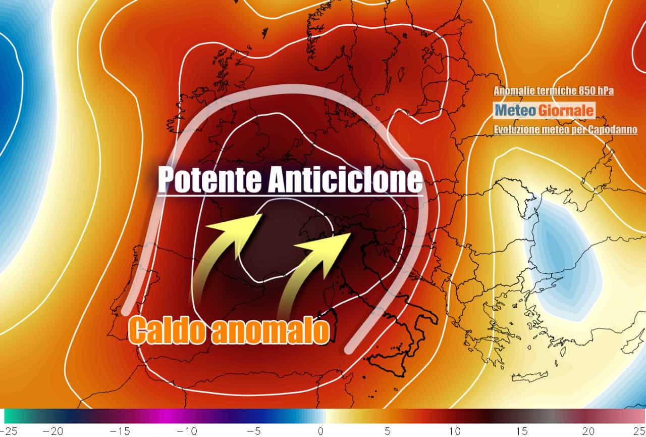 METEO ecco il Capodanno con incredibile IMPENNATA TERMICA per ilsuper anticiclone da record