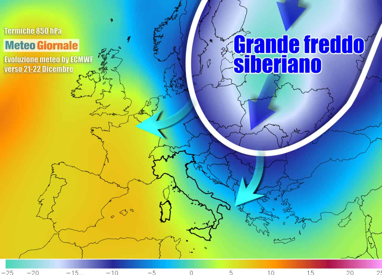 METEO svolta dal weekend. Prima FREDDO RUSSO, poi rischio GELO SIBERIANO