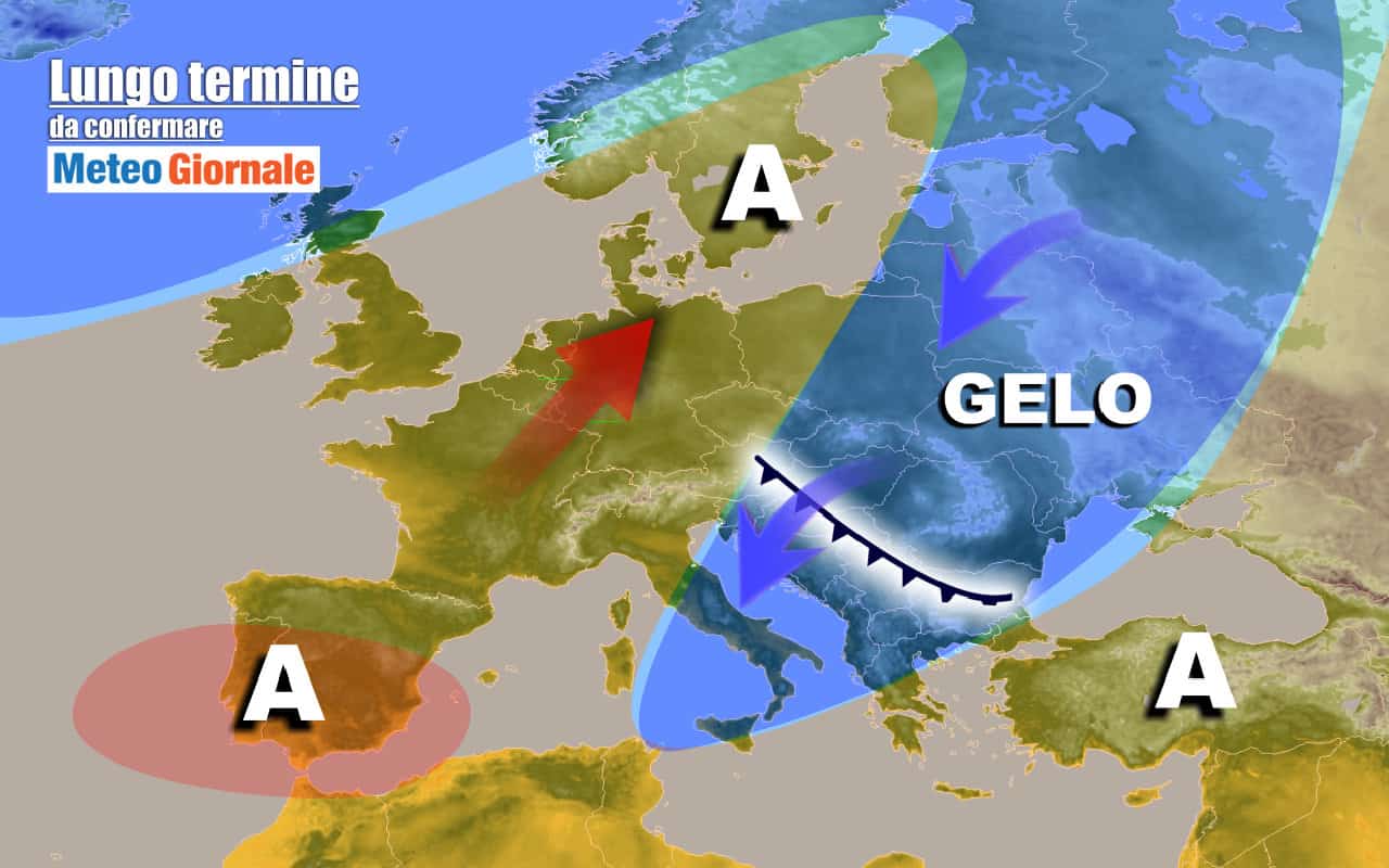 METEO Italia al 22 dicembre, verso Natale col FREDDO da est