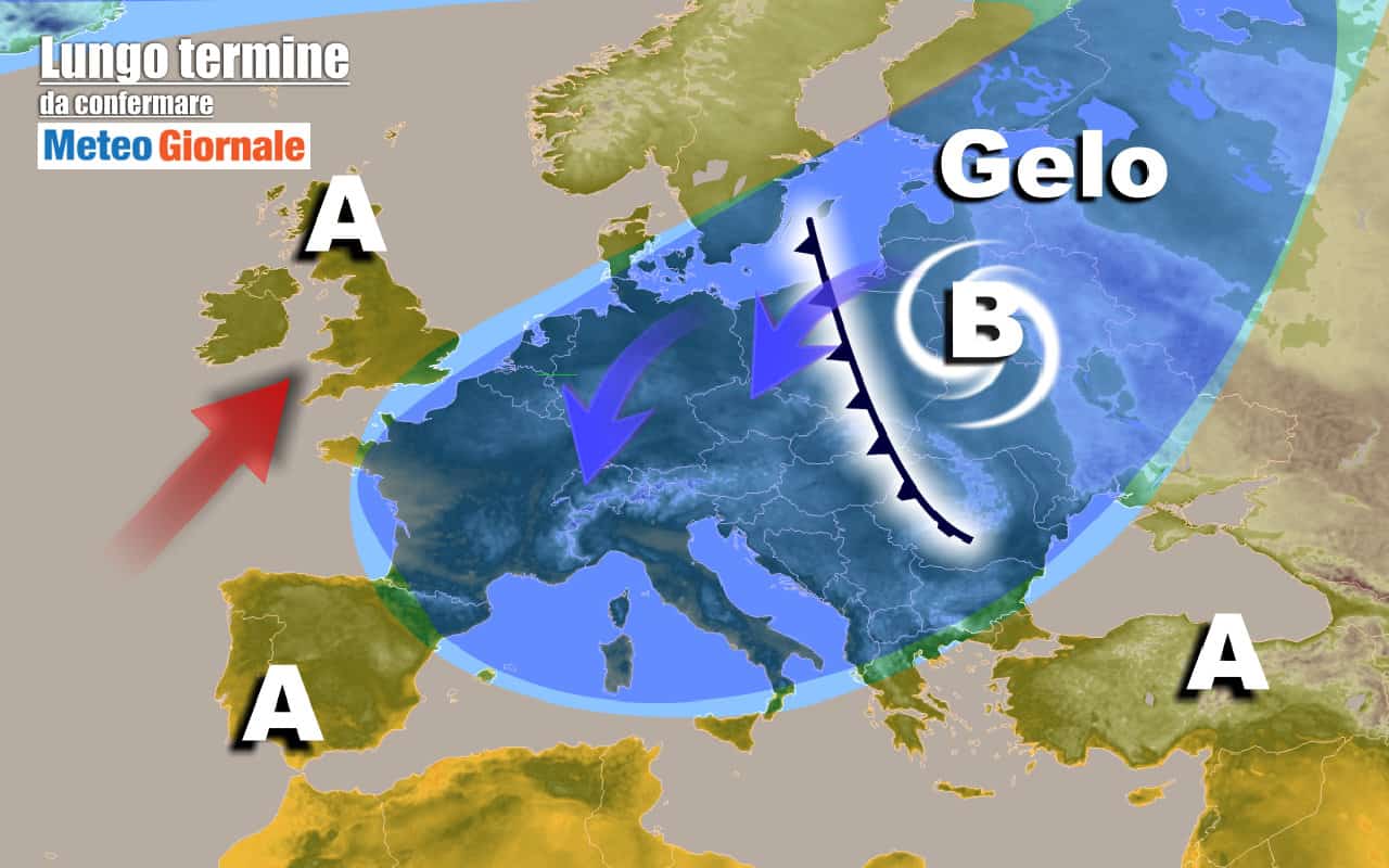 METEO Italia al 16 dicembre, spiragli di GELO da est