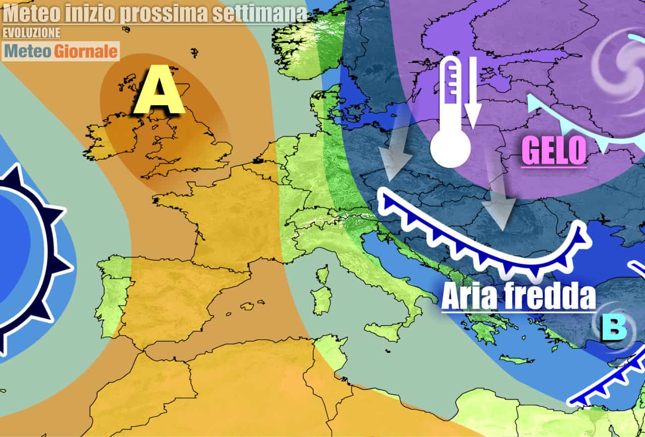 METEO 7 Giorni: più FREDDO da est, poi torna il MALTEMPO verso Natale