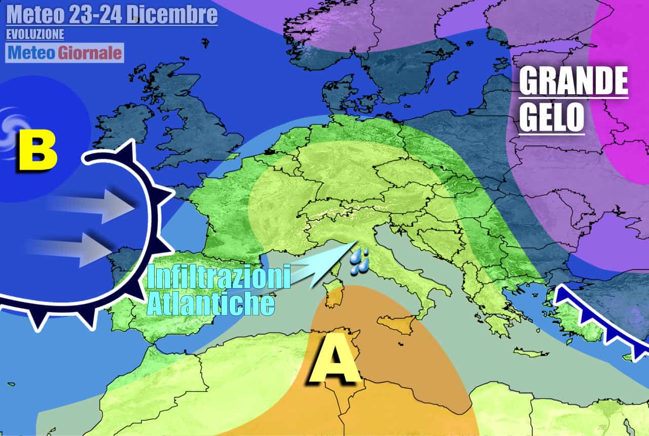 METEO 7 Giorni: GELO RUSSO a distanza, PIOGGIA in arrivo per Natale