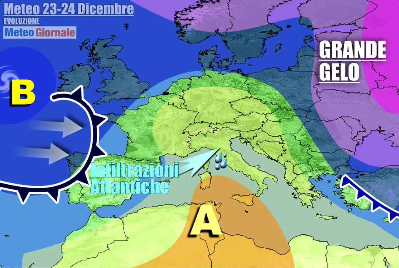 Tornano le piogge atlantiche per le feste