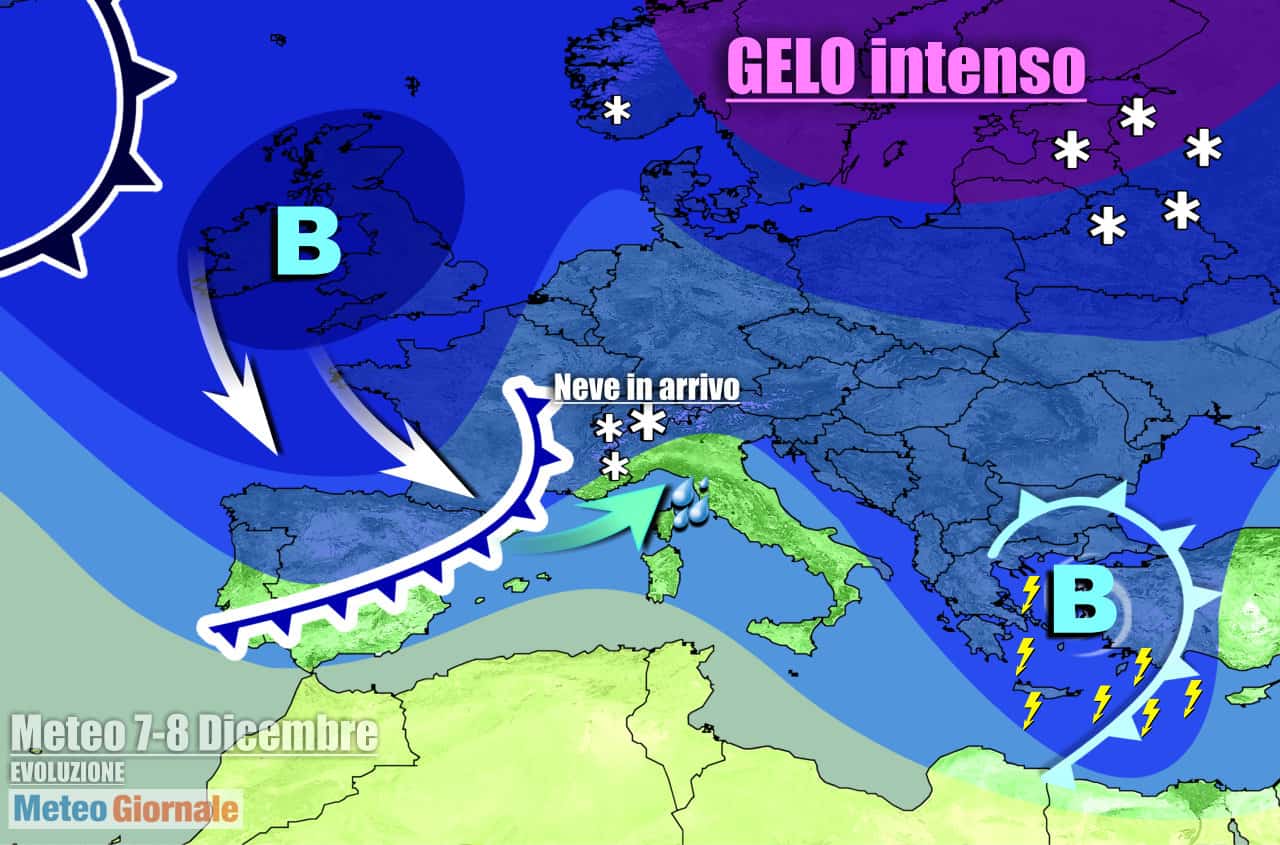 METEO 7 Giorni: MALTEMPO ed altro FREDDO, NEVE in pianura in arrivo al Nord