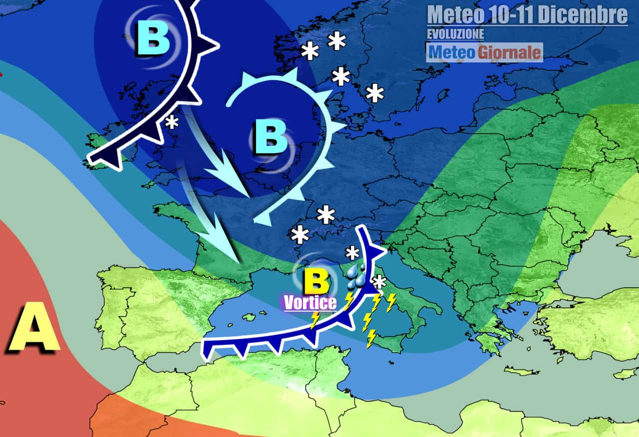 METEO 7 Giorni: tra PIOGGIA e NEVE, maltempo sino al weekend. Poi novità