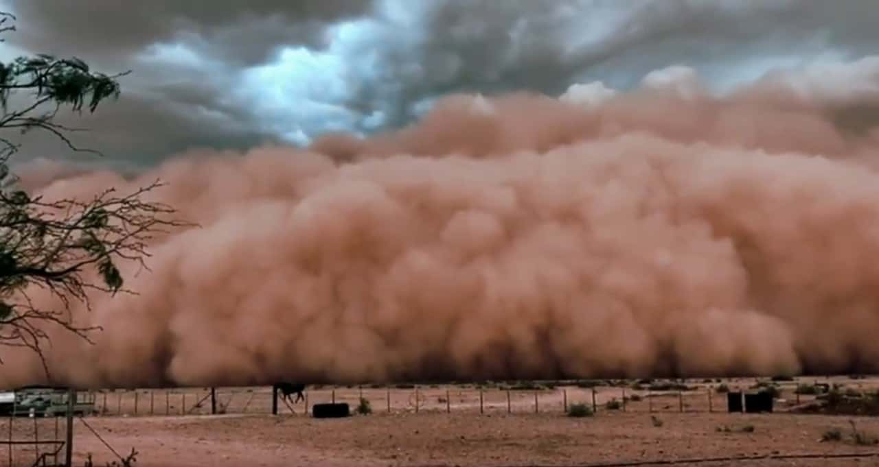Insolita tempesta di polvere in Sudafrica prima di un temporale. Video Meteo