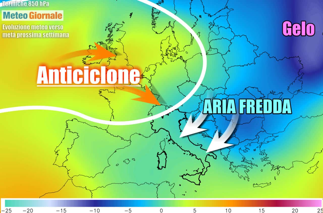 Meteo prossima settimana, si parte con FREDDO e NEVE. Ecco quanto durerà