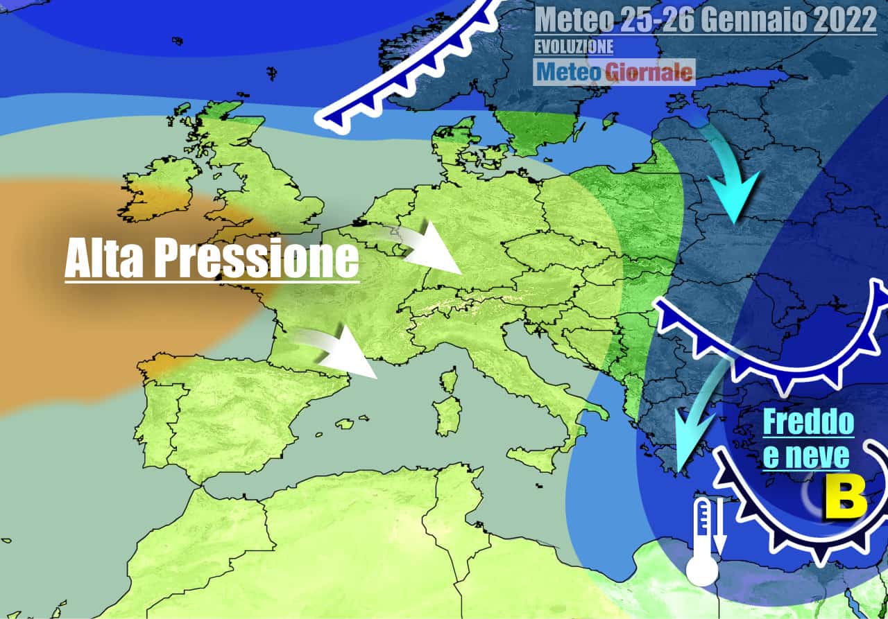 Meteo fino ai Giorni della Merla: dal FREDDO all’ANTICICLONE e poi novità