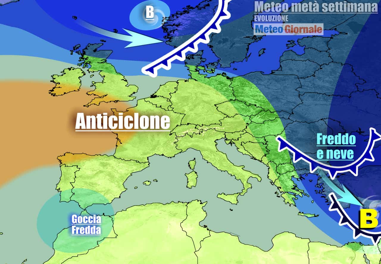 Meteo sino fine gennaio: torna l’ANTICICLONE, non durerà. Insidie fredde