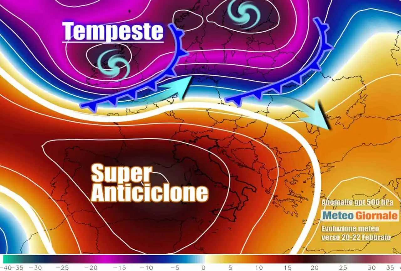 Dopo la parentesi di maltempo, febbraio dominato ancora dall'anticiclone