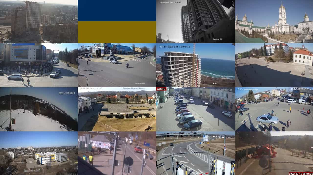 Webcam Kiev con allarmi continui per i bombardamenti. Situazione drammatica