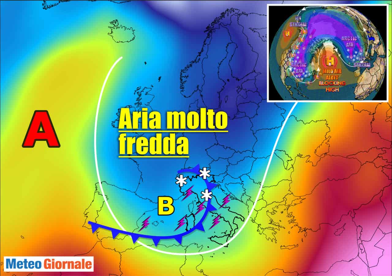 Italia, nel meteo d’Aprile, GELATE e MALTEMPO. Si torna indietro di oltre un mese