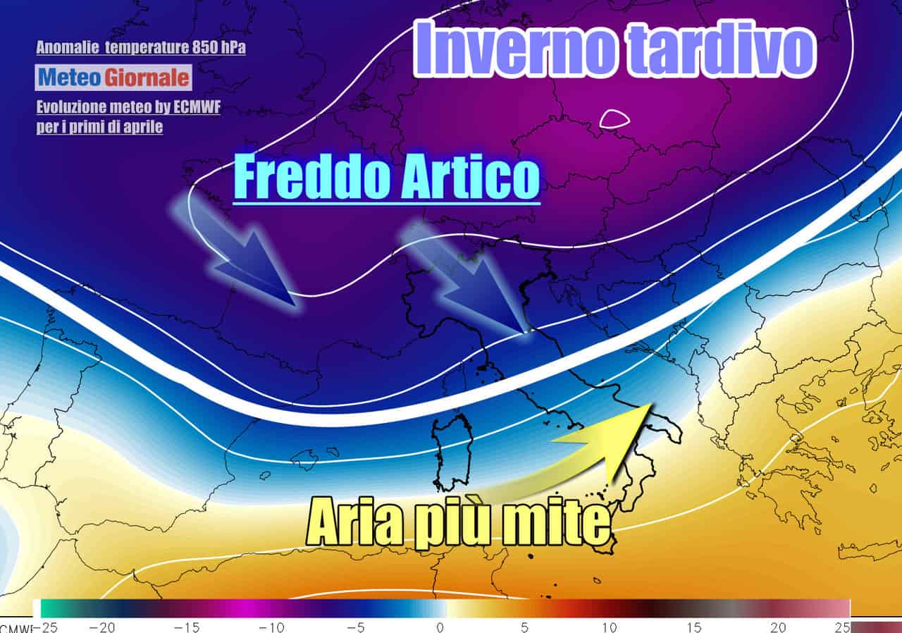 Meteo Aprile, che inizio col botto. MALTEMPO e brusco ritorno INVERNO