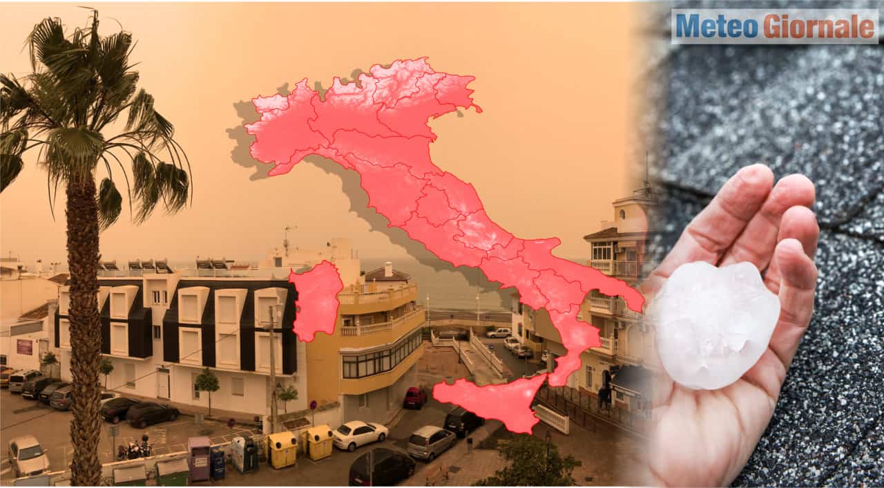 Meteo: la grandine e la polvere del Sahara si alterneranno in Primavera ed Estate in Italia