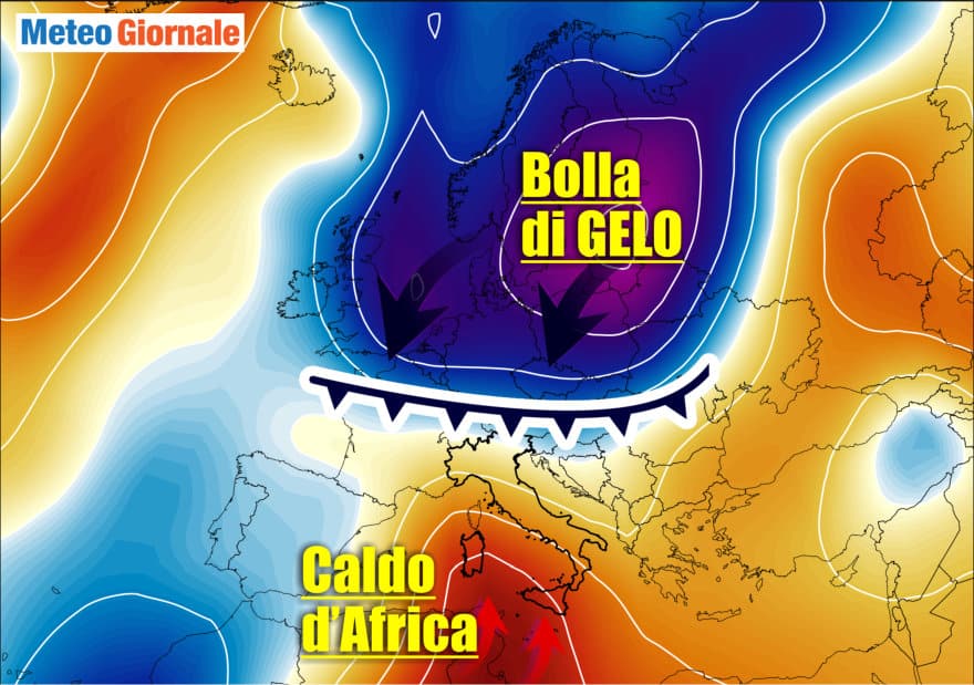 Meteo i due estremi: a fine mese aria gelida in rotta verso il Mediterraneo surriscaldato in quota