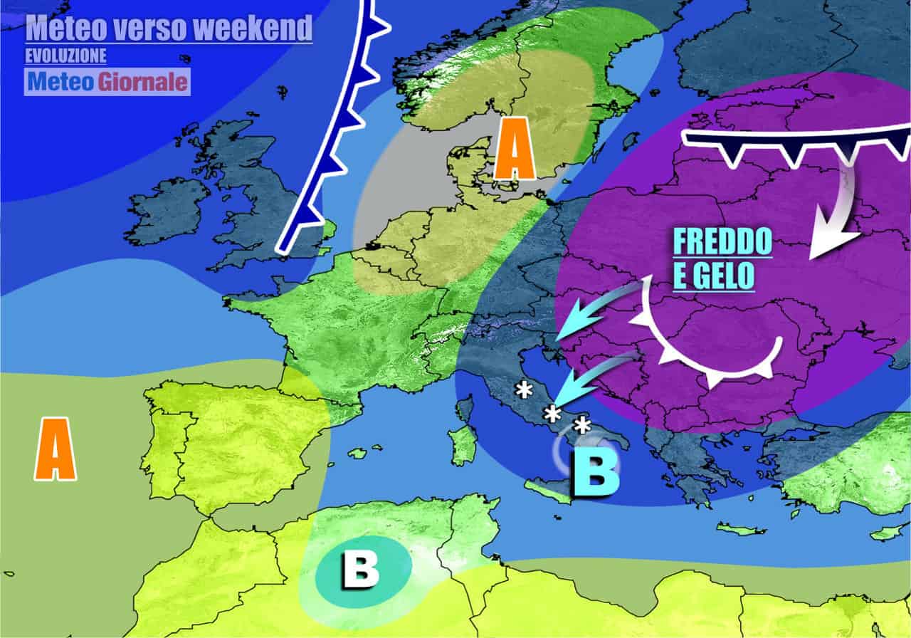 Meteo sino all'8 Marzo. FREDDO e NEVE da est, nuovo assalto nel weekend