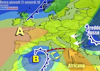 Italia nel mirino di un vortice algerino e del freddo russo