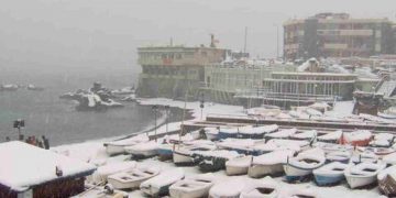 Marzo e le tormente di neve fin sul mare