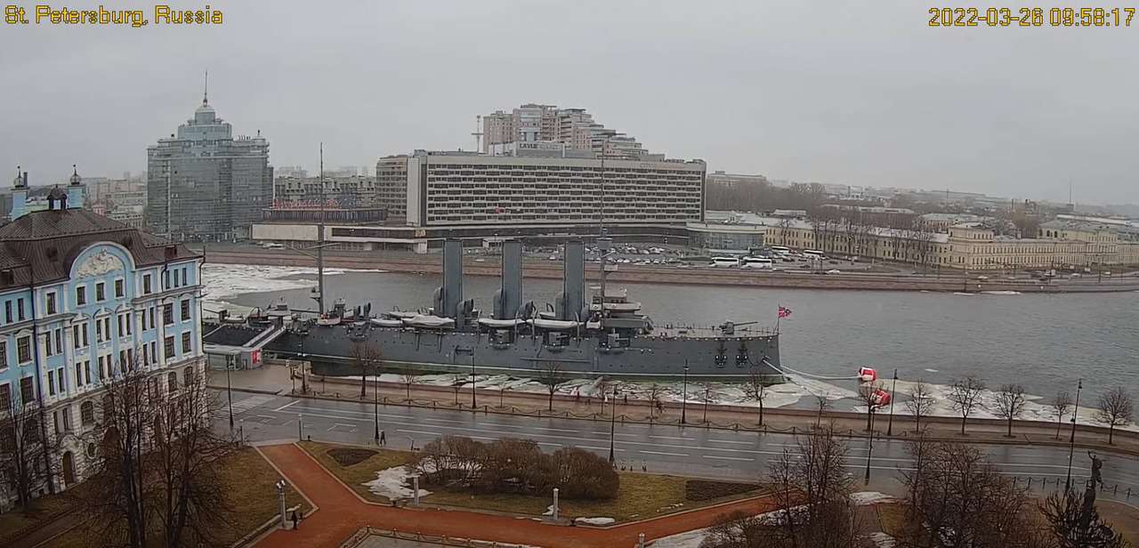 Webcam da San Pietroburgo, Russia. Nevica e fa molto freddo