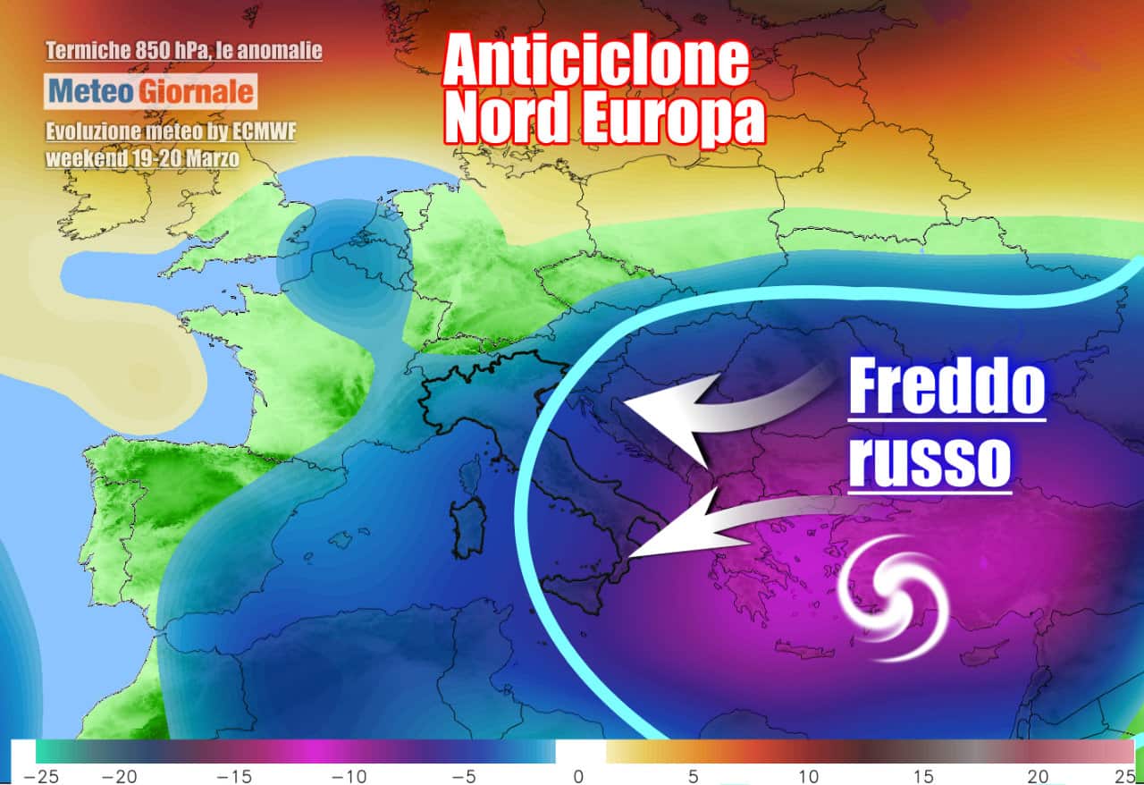 Meteo weekend: RIBALTONE, con FREDDO dopo la cappa di sabbia sahariana