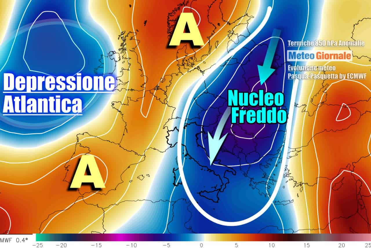 Meteo Pasqua e Pasquetta: CROLLO TEMPERATURE in picchiata di oltre 10 gradi