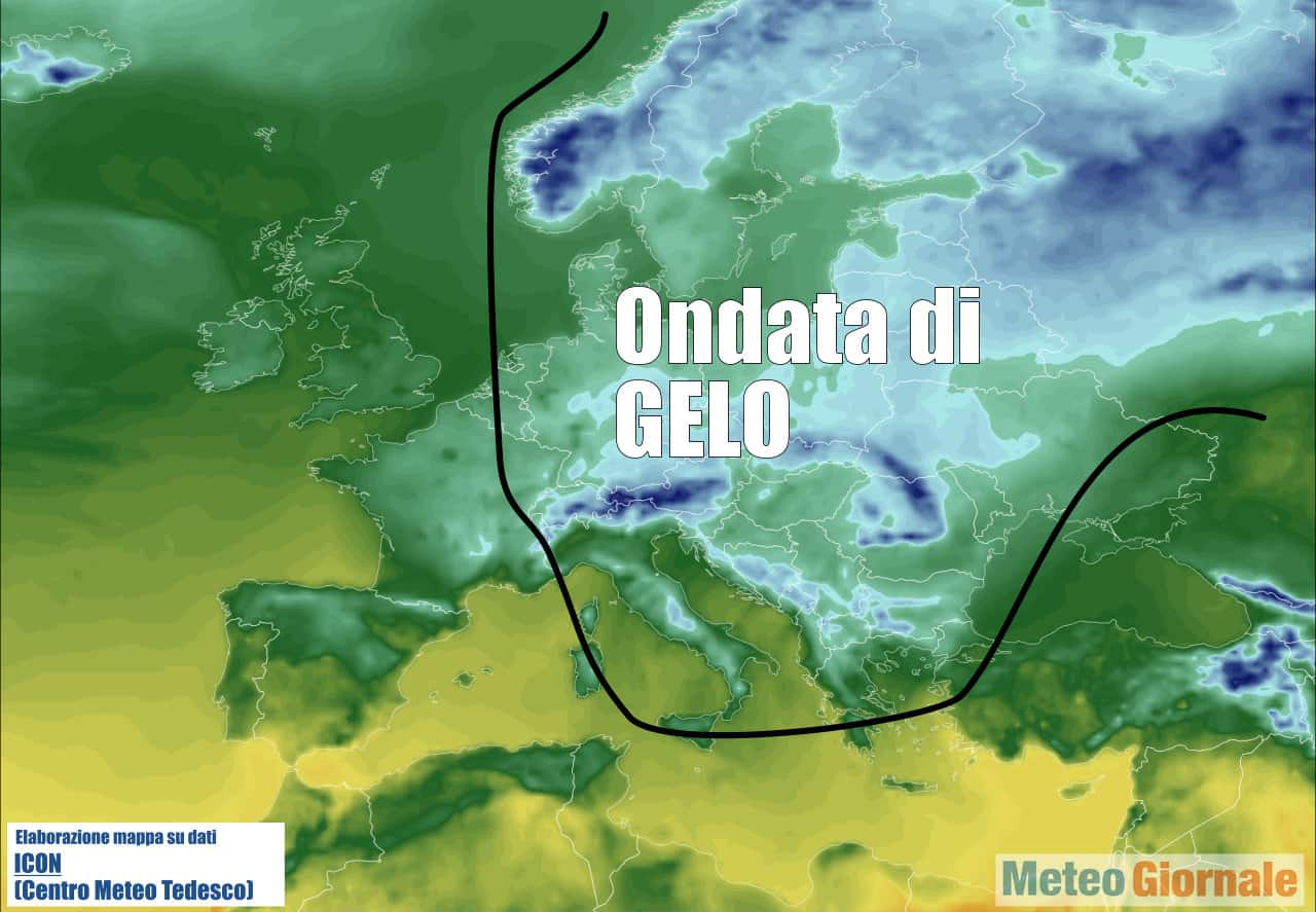 Meteo con severa ondata di gelo in Europa nella Pasqua 2022