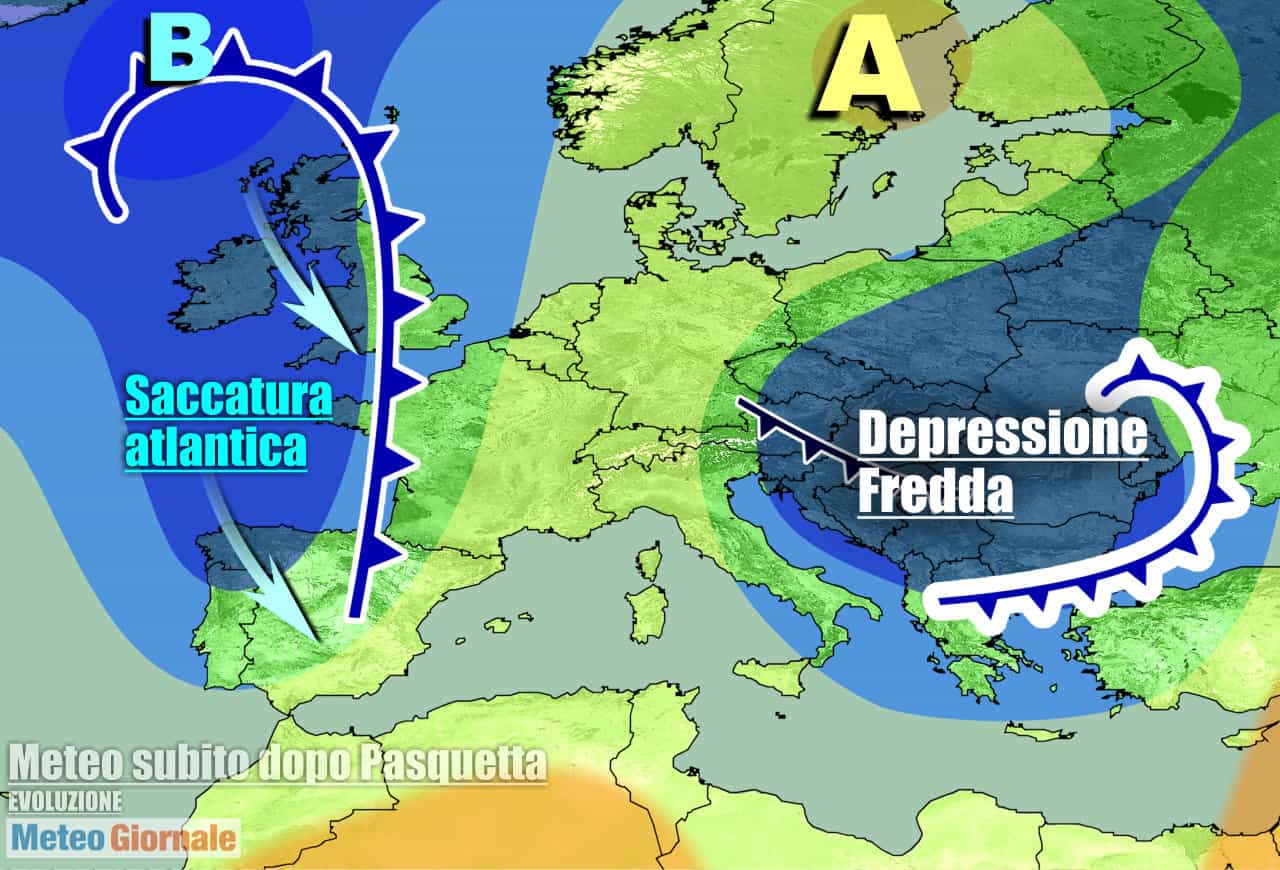 Meteo, dal FREDDO di Pasquetta al ritorno del MALTEMPO in settimana