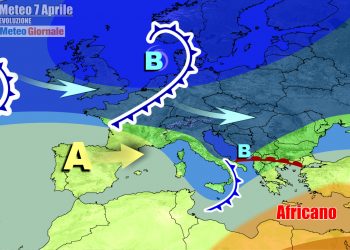 Correnti occidentali sospinte alle nostre latitudini da depressione fredda sul Nord Europa