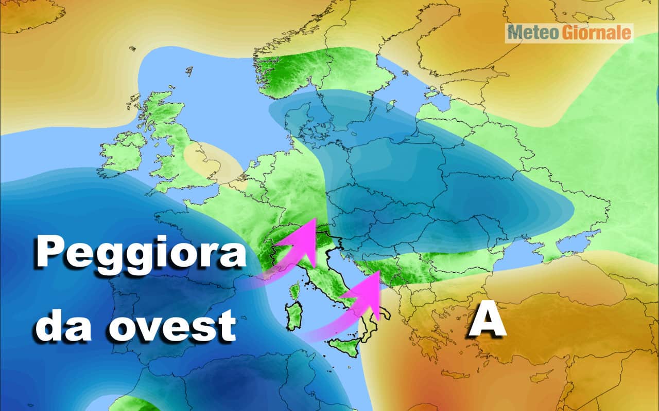 Prossima settimana, meteo che migliora per poi precipitare