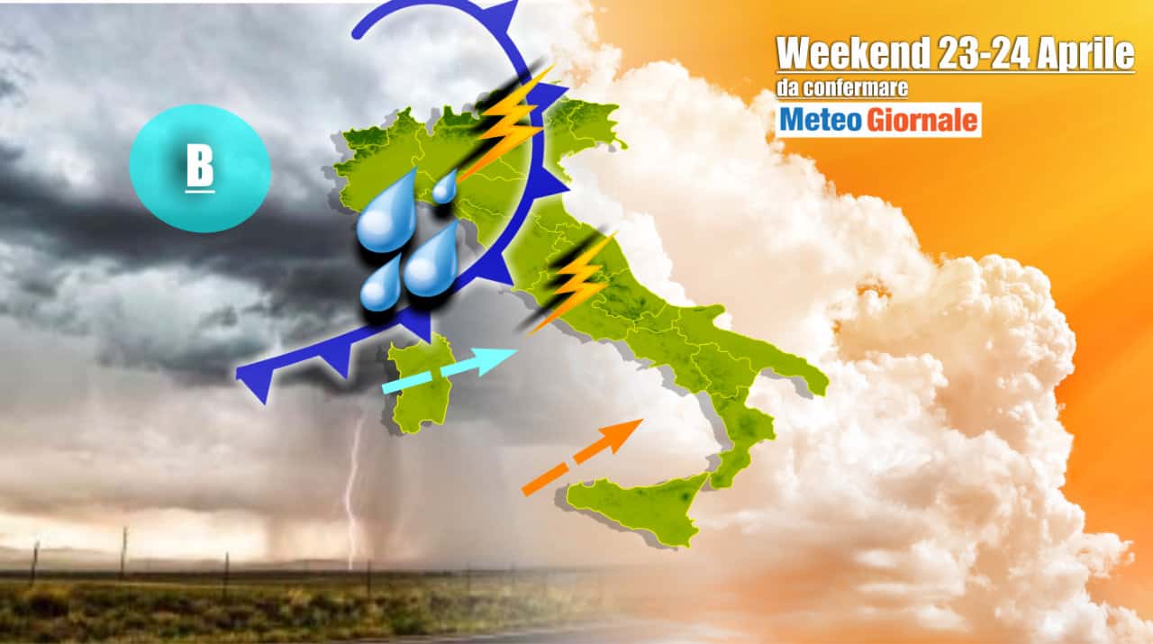 Meteo weekend del 25 Aprile: nuovo assalto. PIOGGE e TEMPORALI, le zone coinvolte
