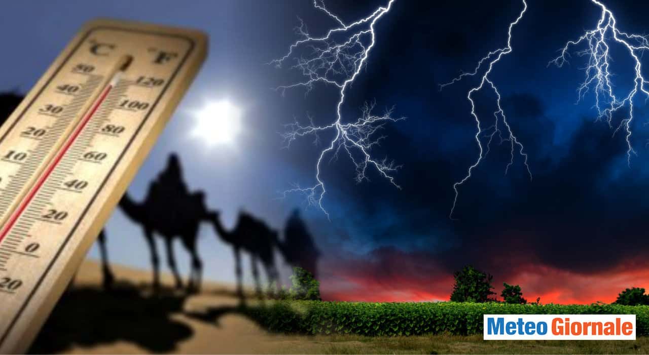 Meteo: CALDO AFRICANO al clou, in arrivo sfuriata di TEMPORALI e NUBIFRAGI