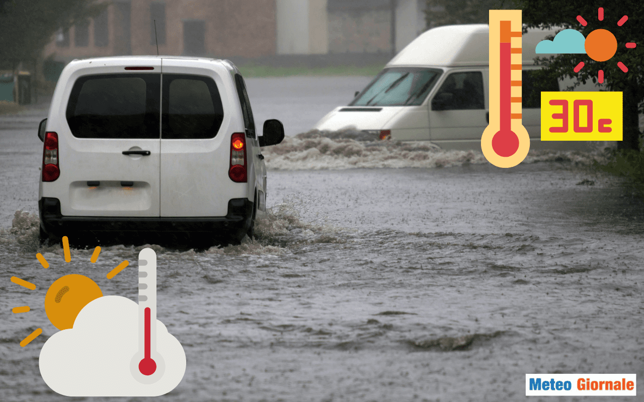Meteo Oggi: Temporali e Grandine al Nord Italia, Caldo africano altrove con ciclone mediterraneo in arrivo