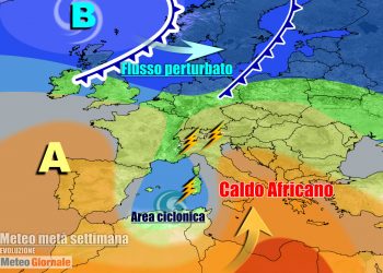 Vortice a ridosso della Sardegna