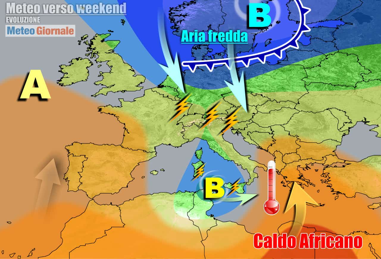 Meteo 7 Giorni: FORTI TEMPORALI al Nord, dal weekend sul resto d’Italia
