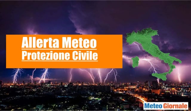 Allerta meteo Protezione Civile temporali per venerdì 24 Giugno 2022