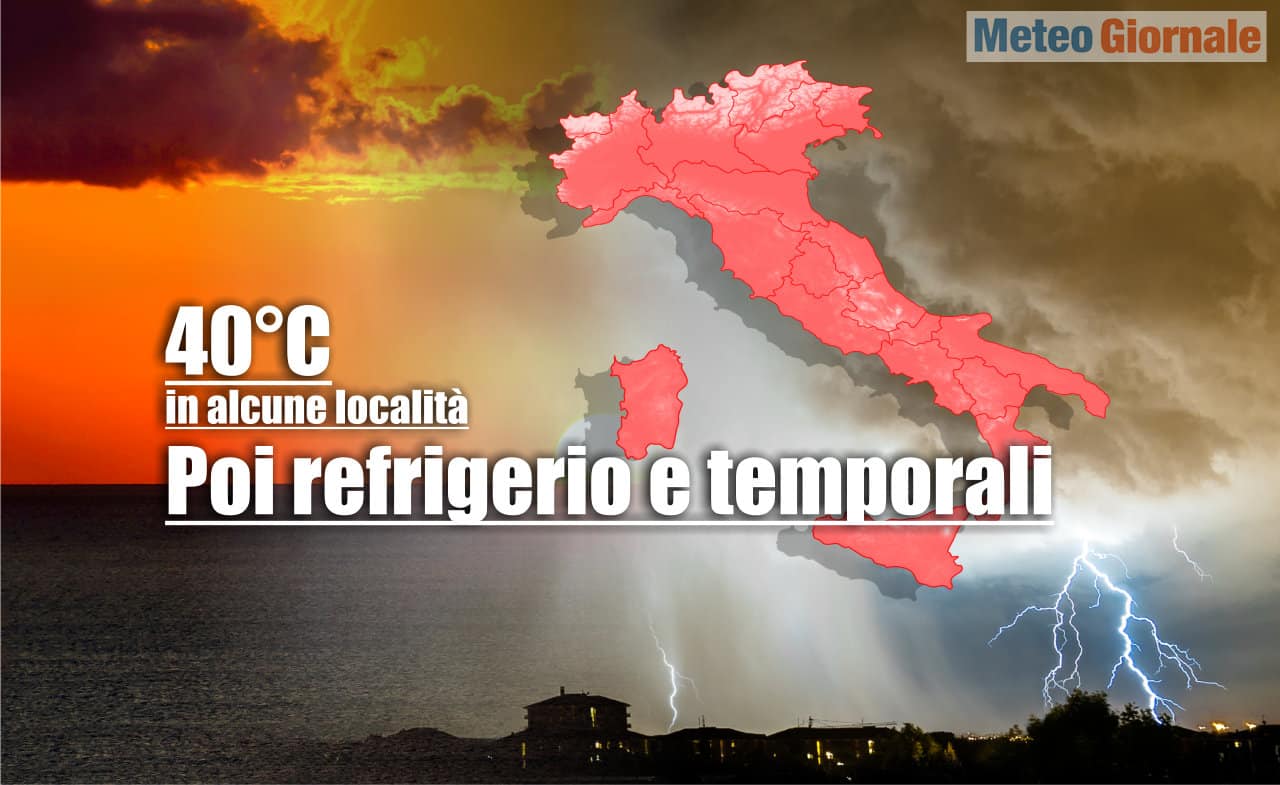 Meteo eccesso di Caldo. Stime di Refrigerio con la potenza dei super Temporali e Grandine
