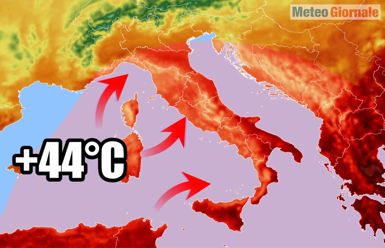Meteo Sardegna, caldo da record: 21 Giugno già 44 gradi. Bolle d’aria rovente dal Sahara verso l’Italia