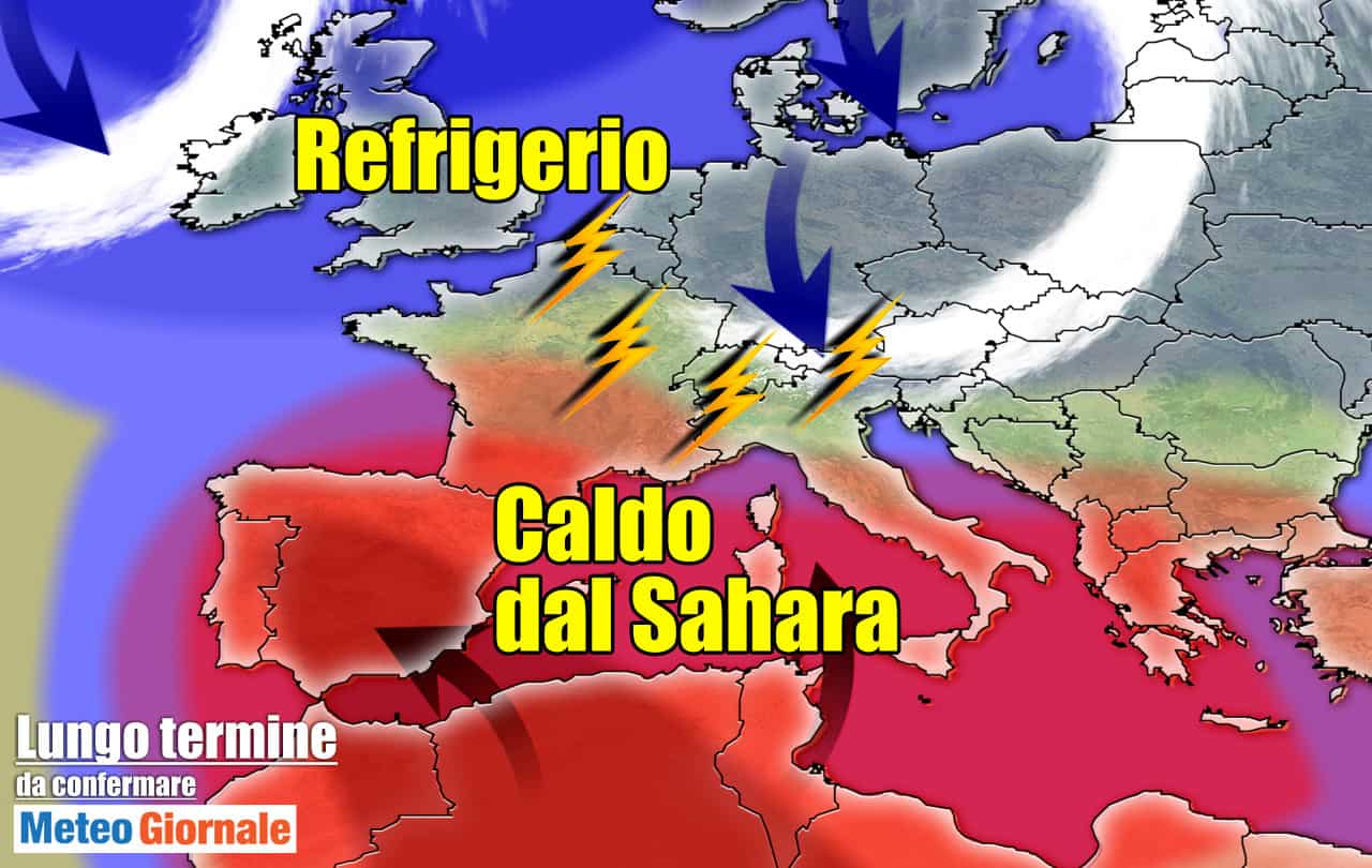 Meteo 15 giorni al 14 Luglio. Caldo pesante. Temperatura potrebbe scendere