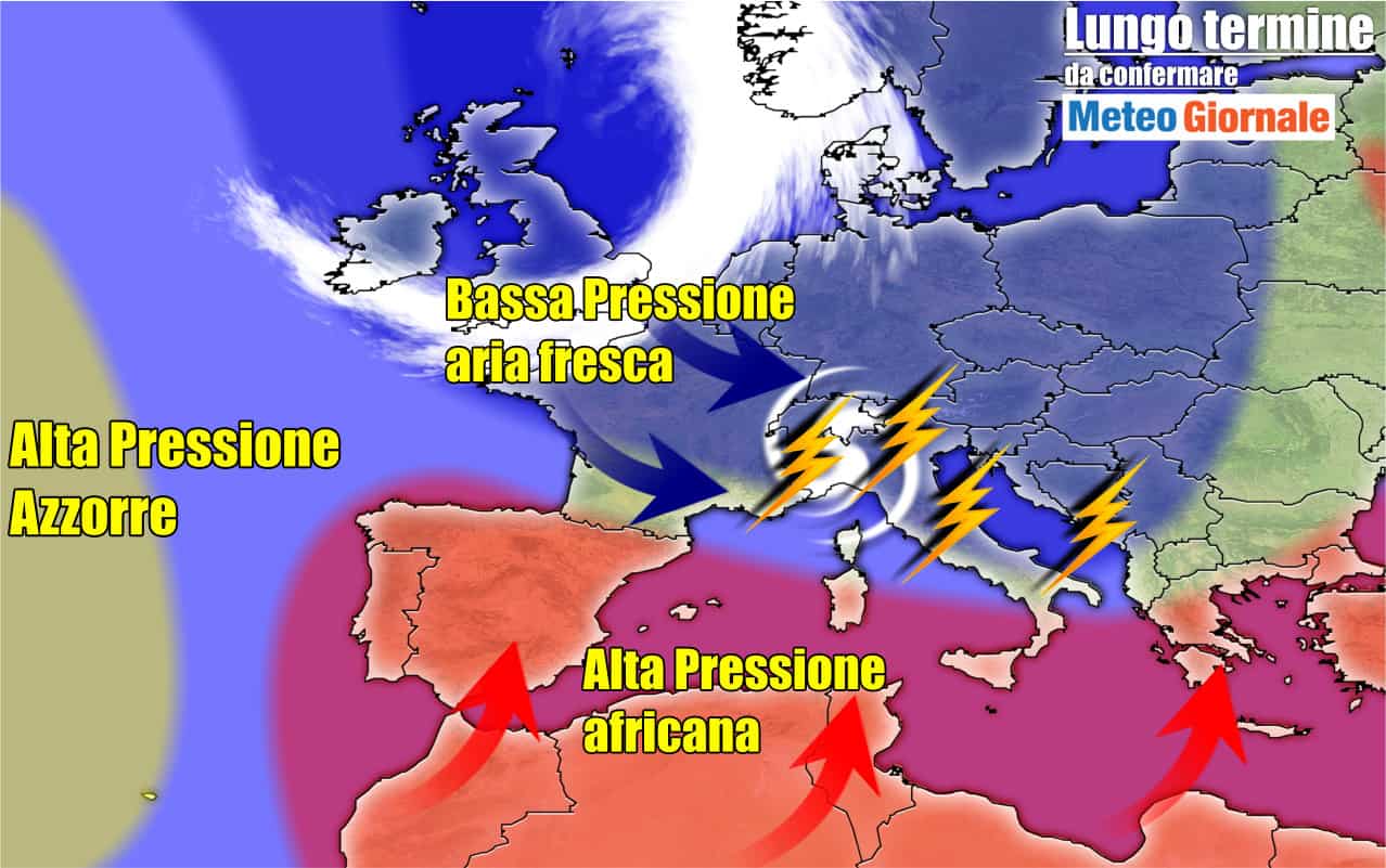Meteo 15 giorni, dall’apice del CALDO a VIOLENTI TEMPORALI. Rischio GRANDINE